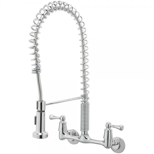 Wall Mount Pre-Rinse Faucet - Chrome 