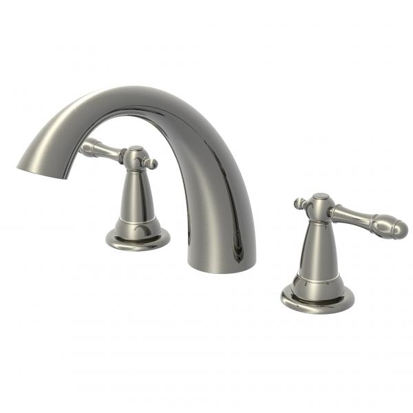 Bath Faucet-Roman Tub Series 40 Deco 2 Handle-J Spout-Brushed Nickel