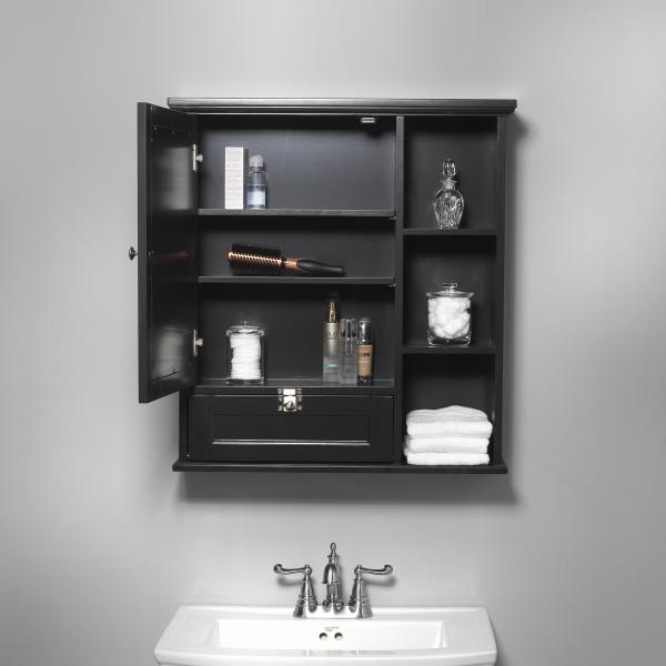 Bath Storage - Medicine Cabinet with Mirror Door - Espresso Finish