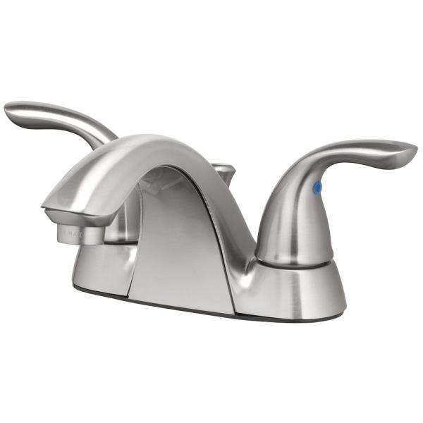 Lavatory Faucet  2 handle, 4" center, with Pop Up and lift Rod, Brushed Nickel