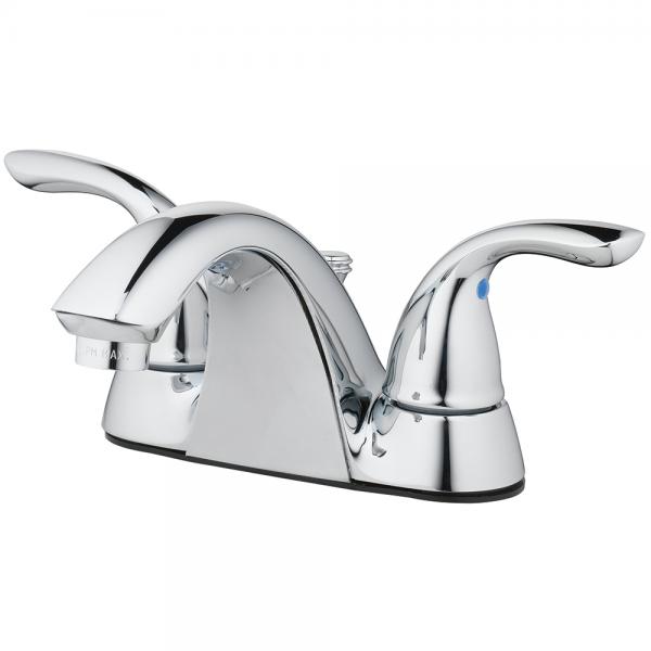 Lavatory Faucet  2 handle, 4" center, with Pop Up and lift Rod, Chrome