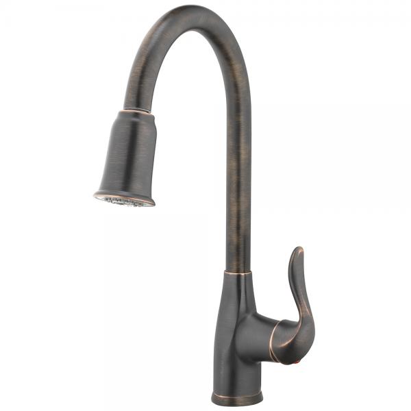 Kitchen Faucet  Deck Mount Single Handle Pull Down  Spray 1 Hole Install Oil Rubbed Bronze